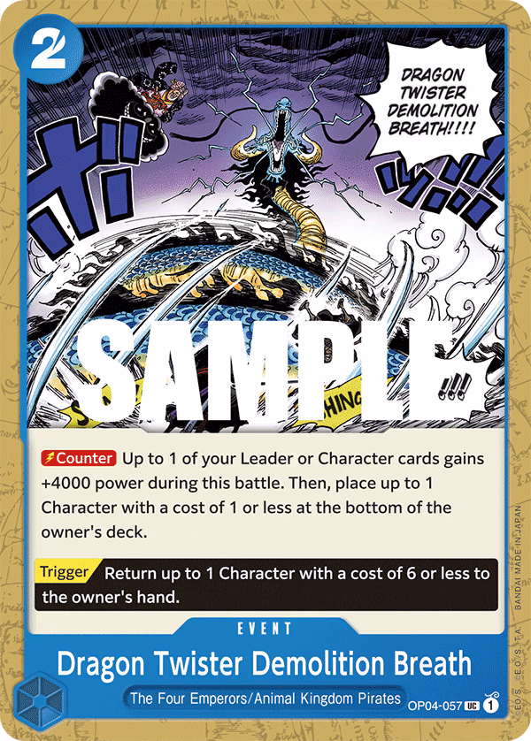 Dragon Twister Demolition Breath One Piece card (OP04-057, Kingdoms of Intrigue)