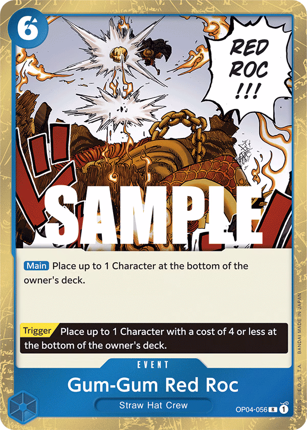 Gum-Gum Red Roc One Piece card (OP04-056, Kingdoms of Intrigue)