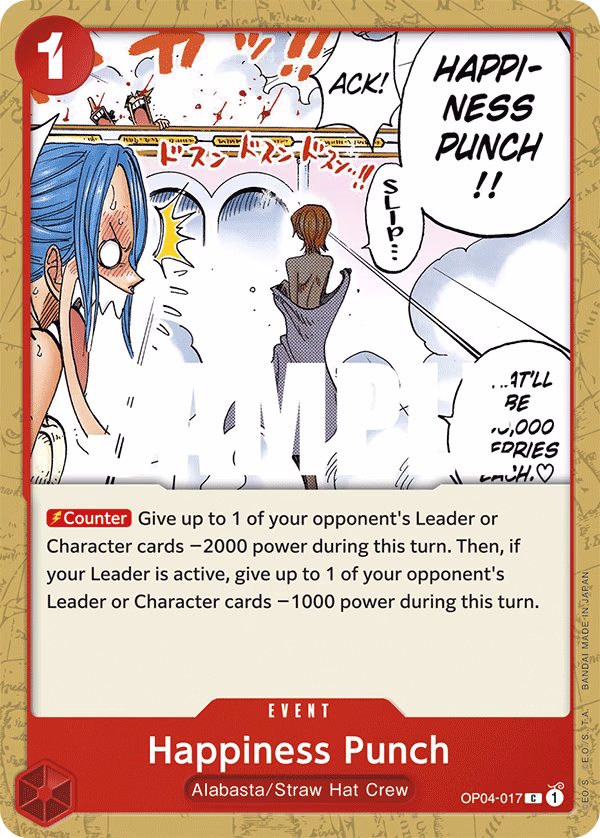 Happiness Punch One Piece card (OP04-017, Kingdoms of Intrigue)