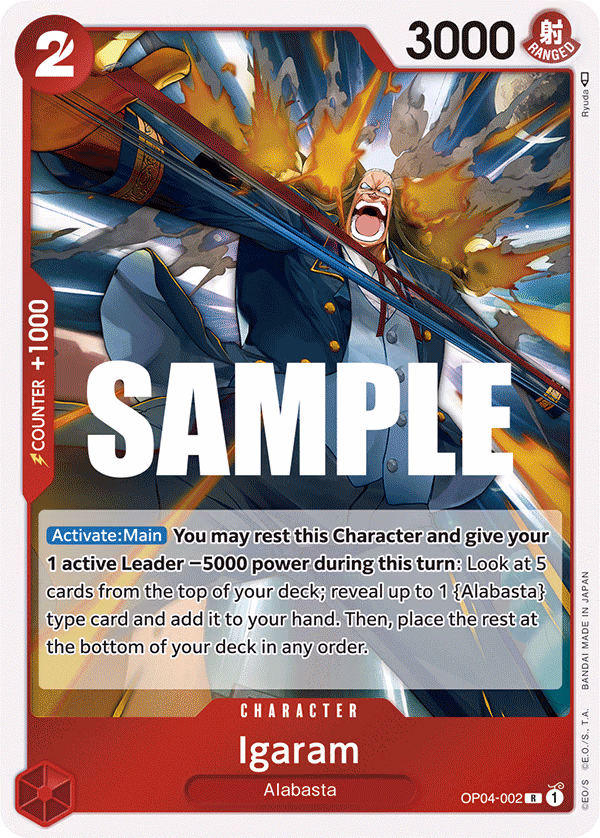 Igaram One Piece card (OP04-002, Kingdoms of Intrigue)