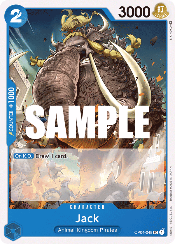 Jack One Piece card (OP04-049, Kingdoms of Intrigue)