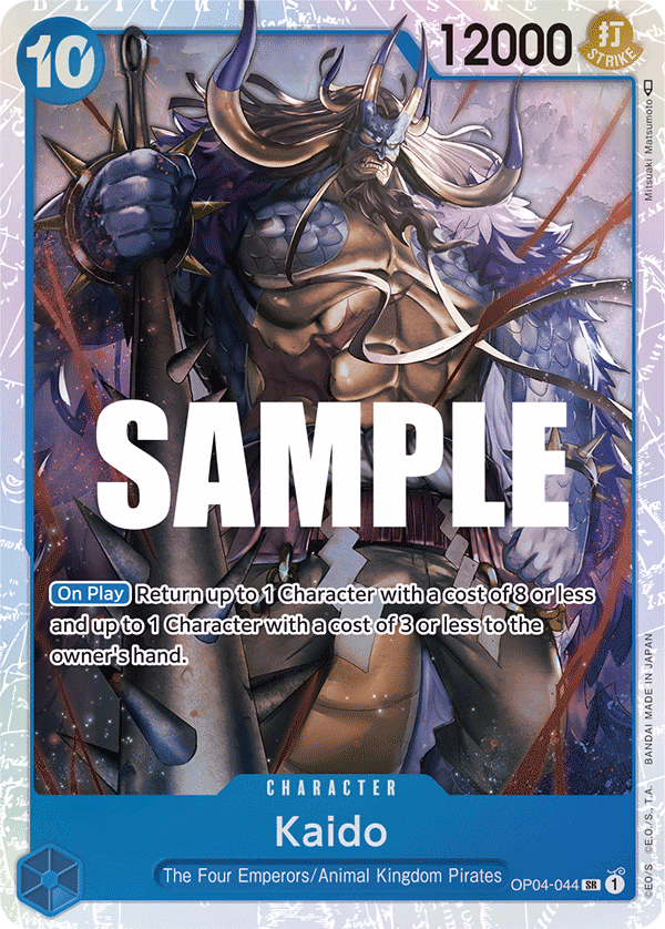 Kaido One Piece card (OP04-044, Kingdoms of Intrigue)