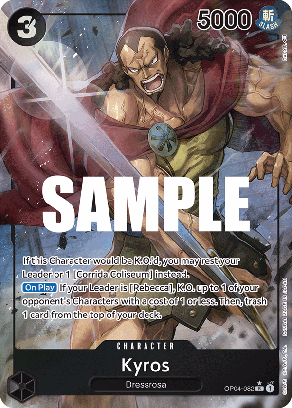 Kyros (Alternate Art) One Piece card (OP04-082, Kingdoms of Intrigue)