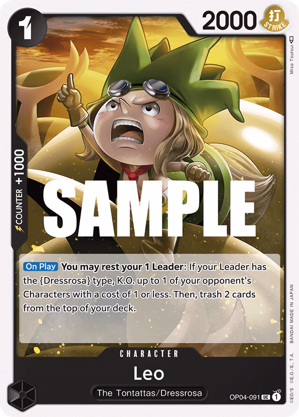 Leo One Piece card (OP04-091, Kingdoms of Intrigue)
