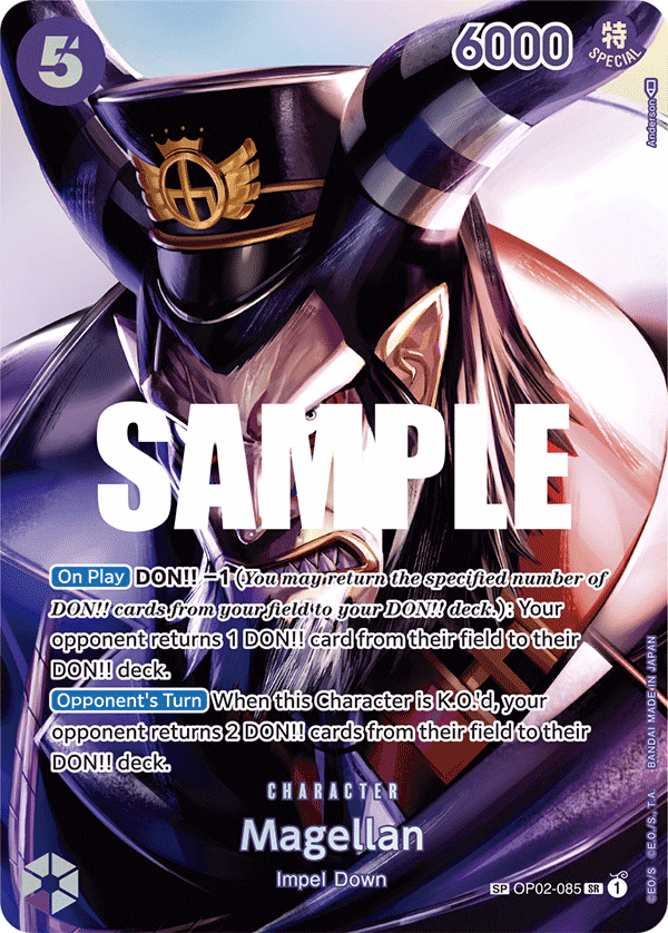 Magellan (SP Card) One Piece card (OP02-085, Kingdoms of Intrigue)