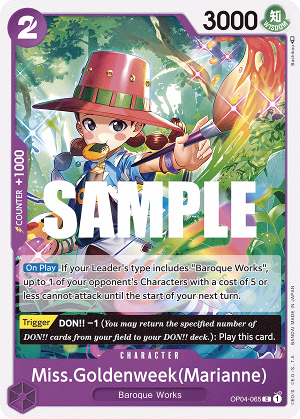 Miss.Goldenweek(Marianne) One Piece card (OP04-065, Kingdoms of Intrigue)