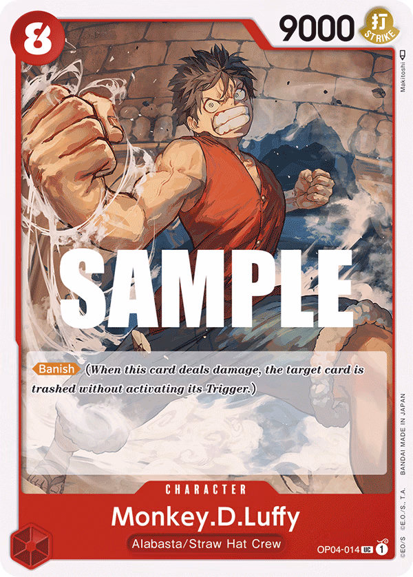 Monkey.D.Luffy One Piece card (OP04-014, Kingdoms of Intrigue)