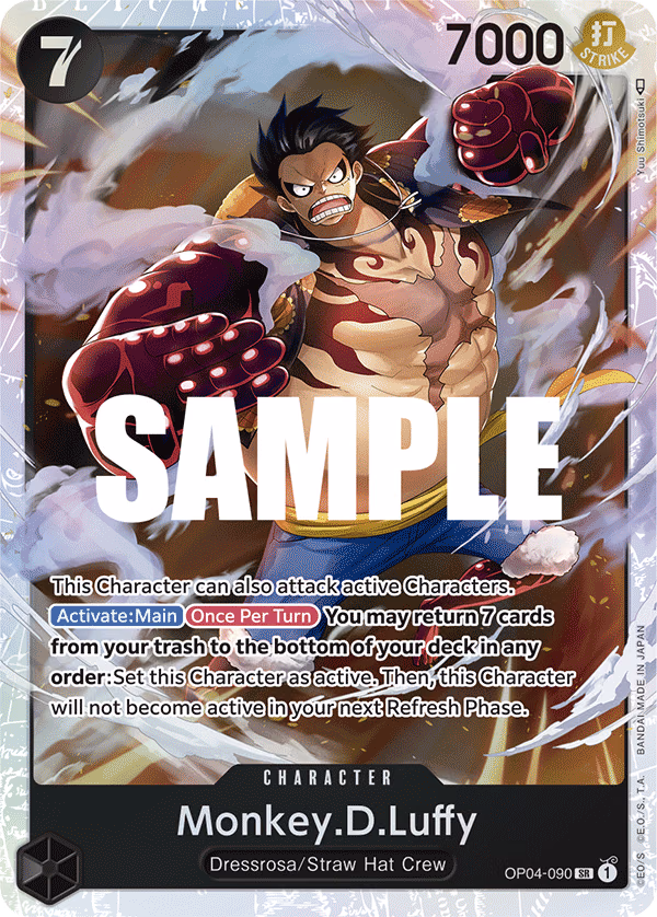 Monkey.D.Luffy One Piece card (OP04-090, Kingdoms of Intrigue)