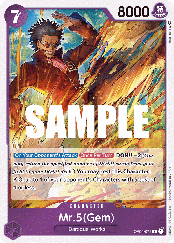 Mr.5(Gem) One Piece card (OP04-072, Kingdoms of Intrigue)