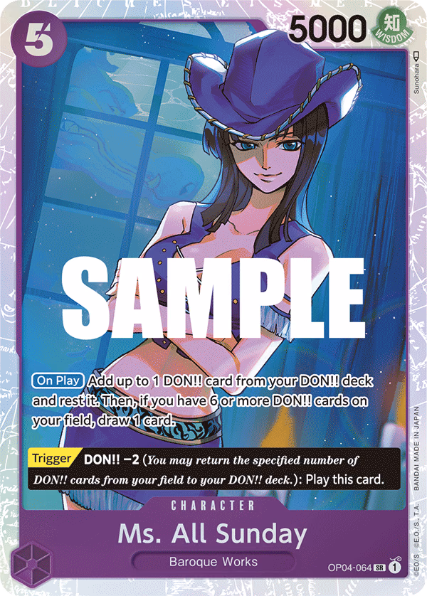 Ms. All Sunday One Piece card (OP04-064, Kingdoms of Intrigue)