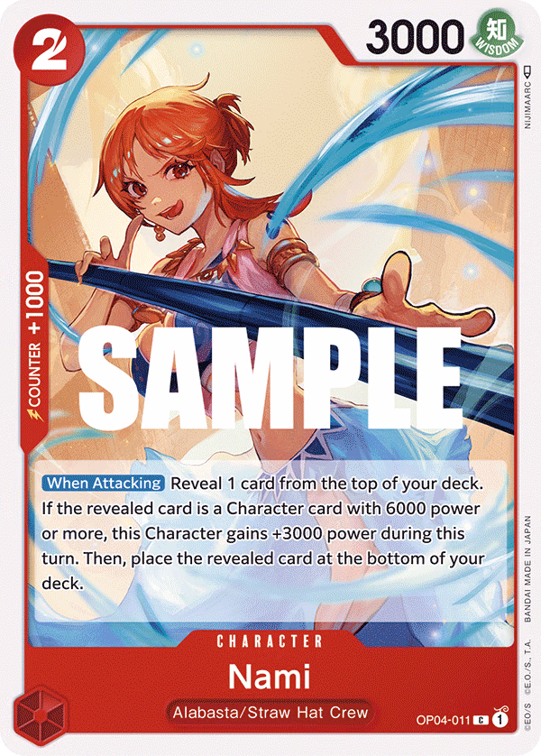 Nami One Piece card (OP04-011, Kingdoms of Intrigue)