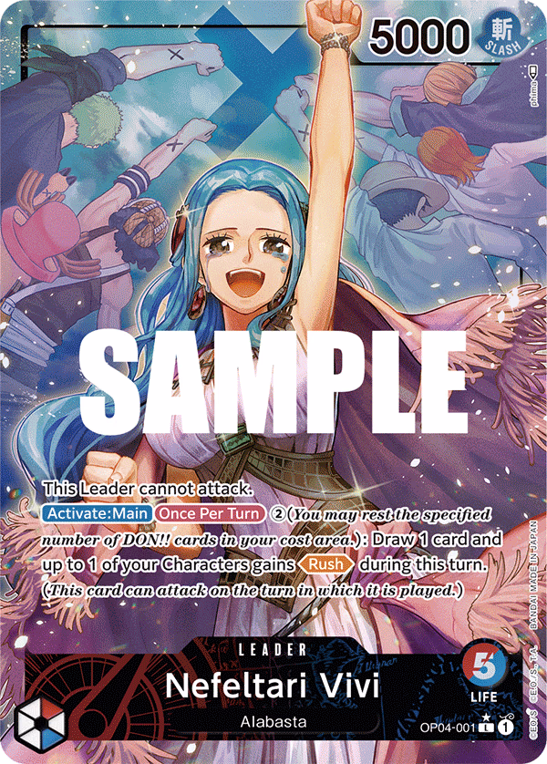 Nefeltari Vivi (Alternate Art) One Piece card (OP04-001, Kingdoms of Intrigue)