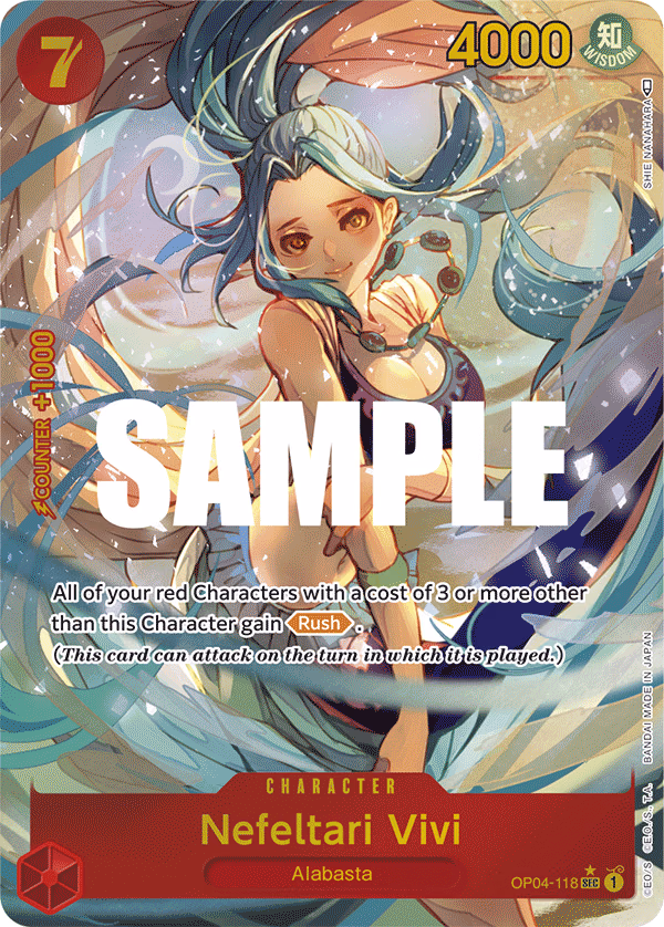 Nefeltari Vivi (Alternate Art) One Piece card (OP04-118, Kingdoms of Intrigue)