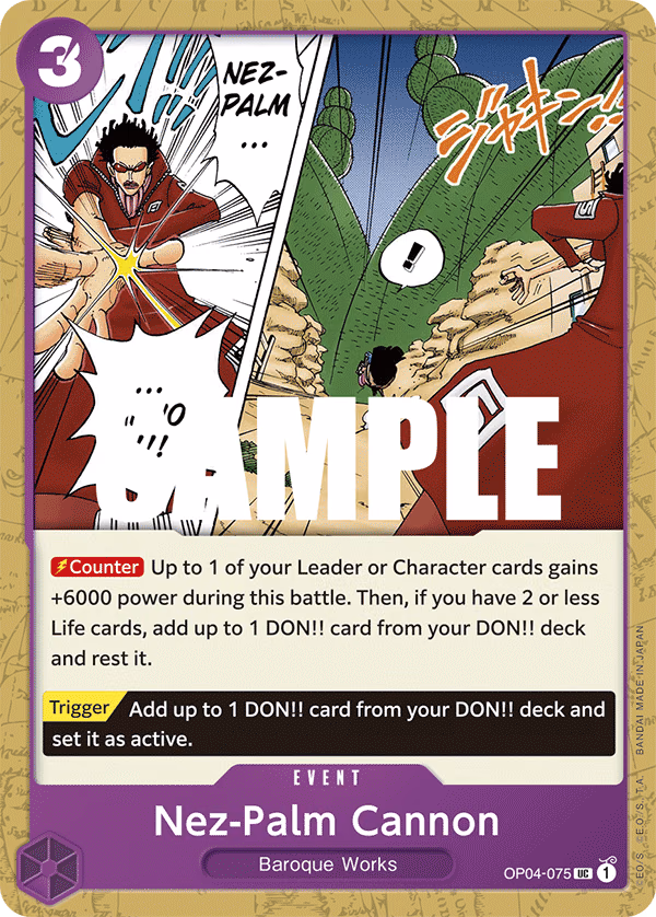 Nez-Palm Cannon One Piece card (OP04-075, Kingdoms of Intrigue)