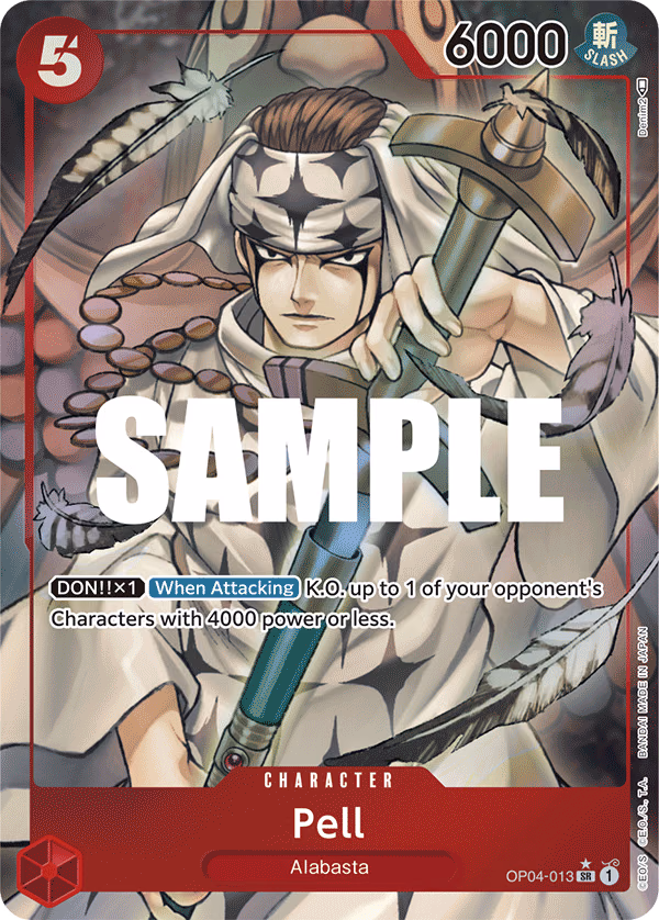 Pell (Alternate Art) One Piece card (OP04-013, Kingdoms of Intrigue)