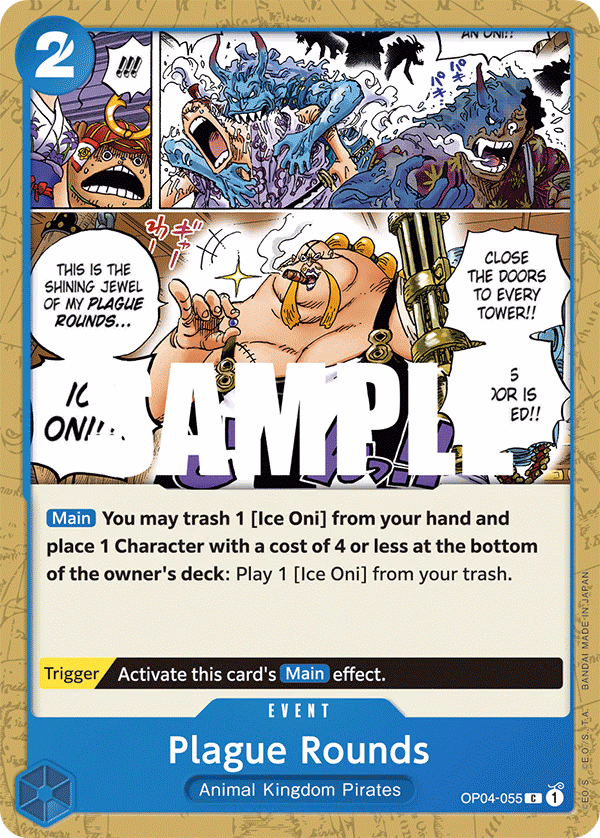 Plague Rounds One Piece card (OP04-055, Kingdoms of Intrigue)