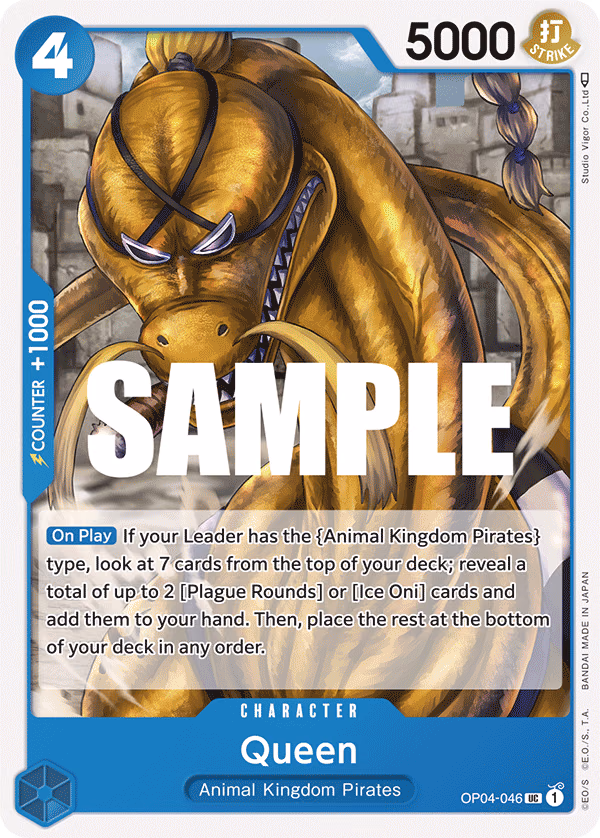 Queen One Piece card (OP04-046, Kingdoms of Intrigue)