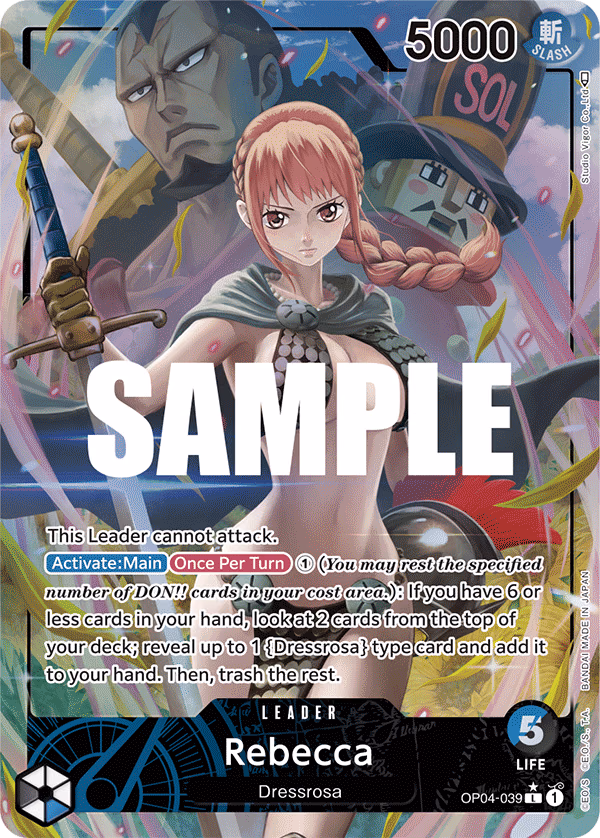 Rebecca (Alternate Art) One Piece card (OP04-039, Kingdoms of Intrigue)