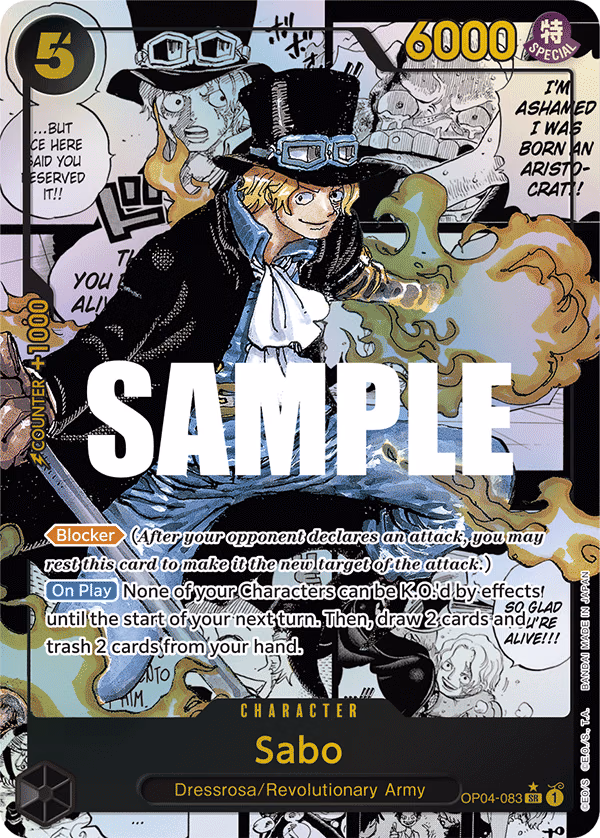 Sabo (Alternate Art) One Piece card (OP04-083, Kingdoms of Intrigue)