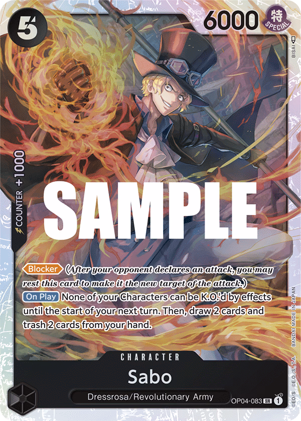 Sabo One Piece card (OP04-083, Kingdoms of Intrigue)
