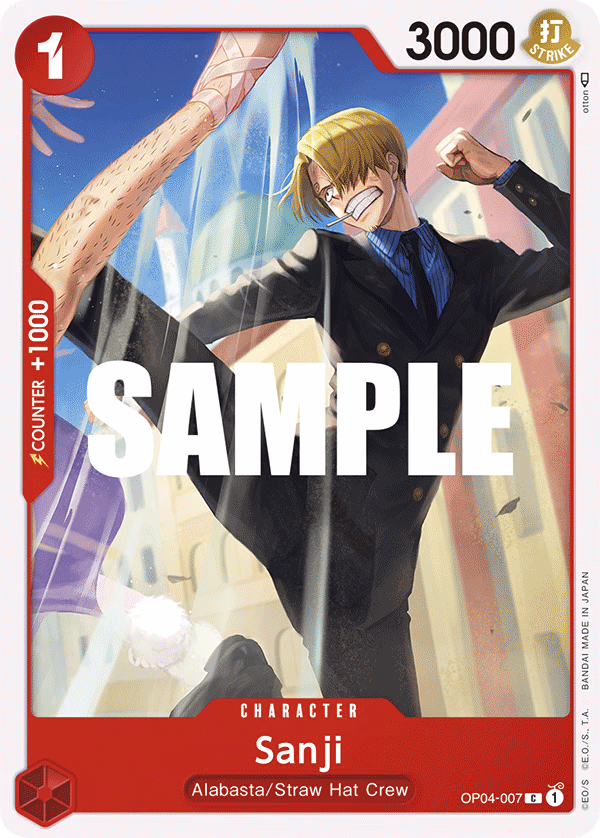 Sanji One Piece card (OP04-007, Kingdoms of Intrigue)