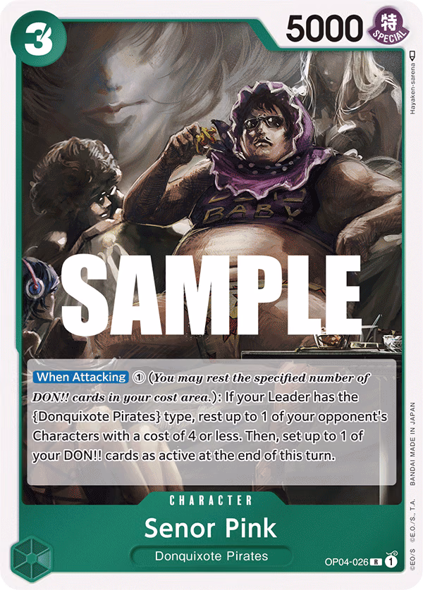 Senor Pink One Piece card (OP04-026, Kingdoms of Intrigue)