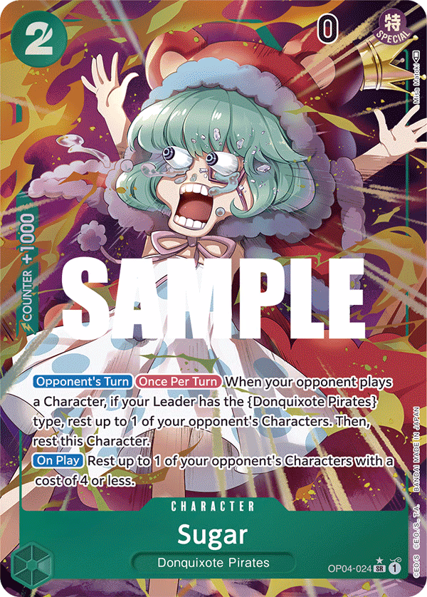 Sugar (Alternate Art) One Piece card (OP04-024, Kingdoms of Intrigue)