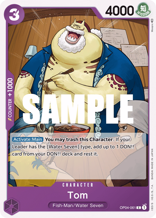 Tom One Piece card (OP04-061, Kingdoms of Intrigue)