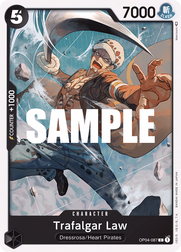Trafalgar Law One Piece card (OP04-087, Kingdoms of Intrigue)