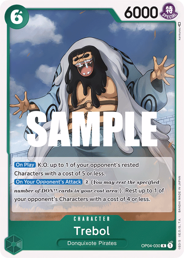 Trebol One Piece card (OP04-030, Kingdoms of Intrigue)