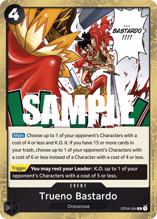 Trueno Bastardo One Piece card (OP04-094, Kingdoms of Intrigue)