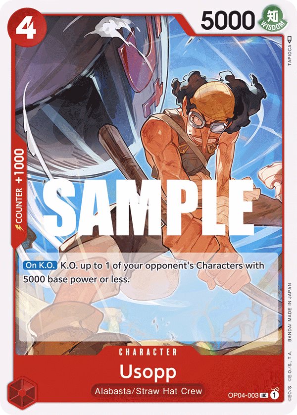 Usopp One Piece card (OP04-003, Kingdoms of Intrigue)