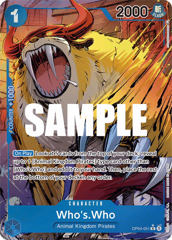 Who's.Who (Alternate Art) One Piece card (OP04-051, Kingdoms of Intrigue)