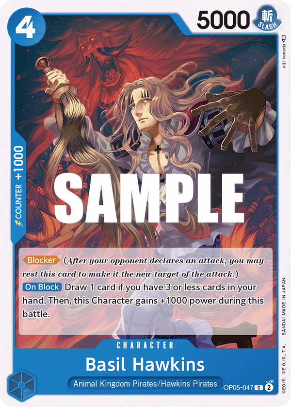 Basil Hawkins One Piece card (OP05-047, Awakening of the New Era)