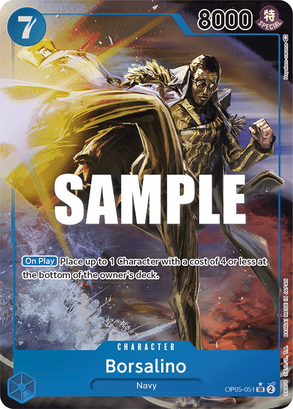 Borsalino (Alternate Art) One Piece card (OP05-051, Awakening of the New Era)