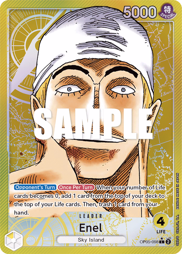 Enel (Alternate Art) One Piece card (OP05-098, Awakening of the New Era)