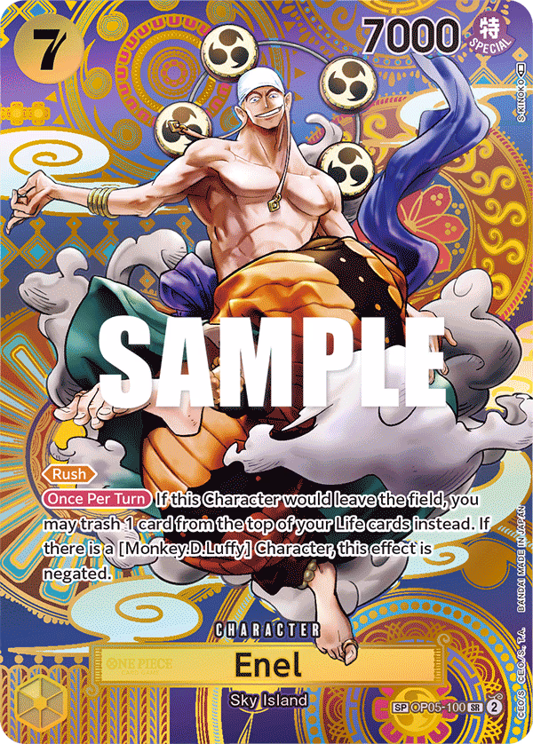 Enel (Alternate Art) One Piece card (OP05-100, Awakening of the New Era)