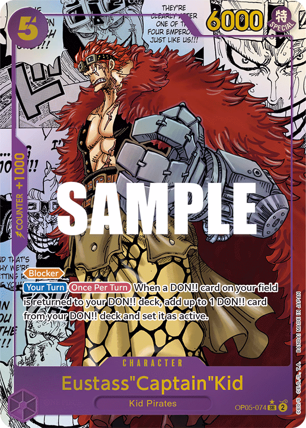 Eustass"Captain"Kid (Alternate Art Manga) One Piece card (OP05-074, Awakening of the New Era)