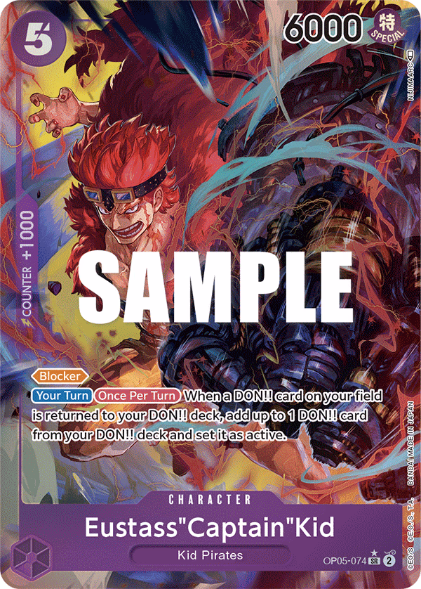 Eustass"Captain"Kid (Alternate Art) One Piece card (OP05-074, Awakening of the New Era)