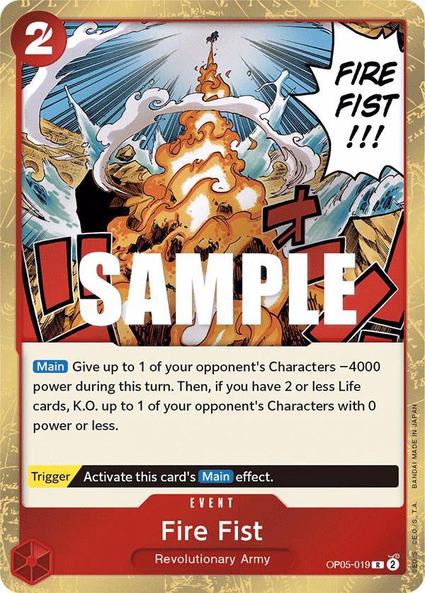 Fire Fist One Piece card (OP05-019, Awakening of the New Era)