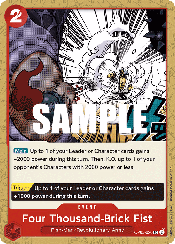 Four Thousand-Brick Fist One Piece card (OP05-020, Awakening of the New Era)