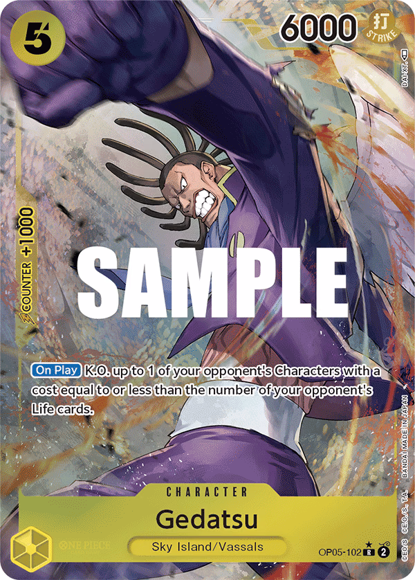 Gedatsu (Alternate Art) One Piece card (OP05-102, Awakening of the New Era)