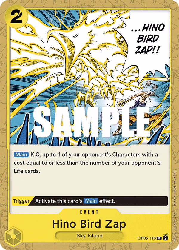 Hino Bird Zap One Piece card (OP05-116, Awakening of the New Era)