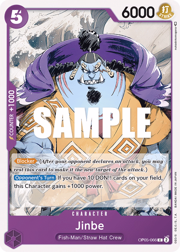 Jinbe One Piece card (OP05-066, Awakening of the New Era)