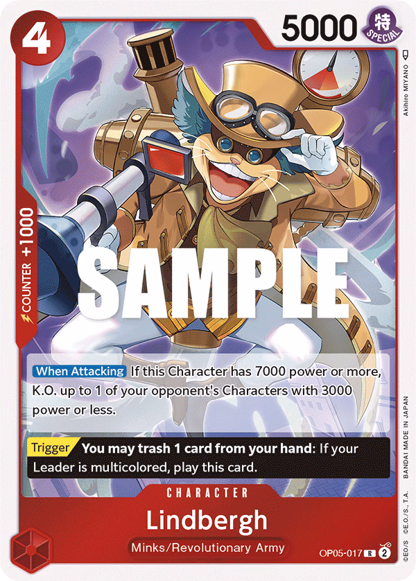 Lindbergh One Piece card (OP05-017, Awakening of the New Era)