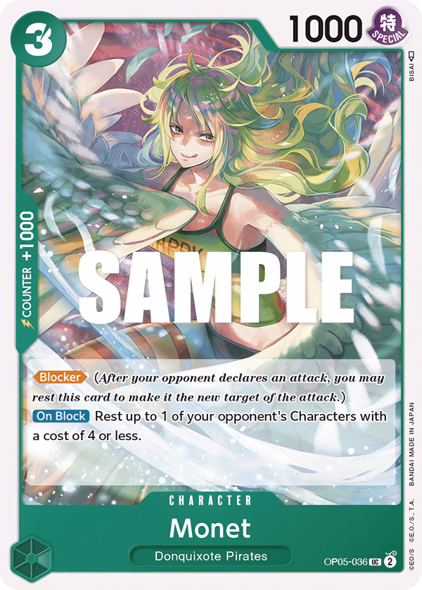 Monet One Piece card (OP05-036, Awakening of the New Era)