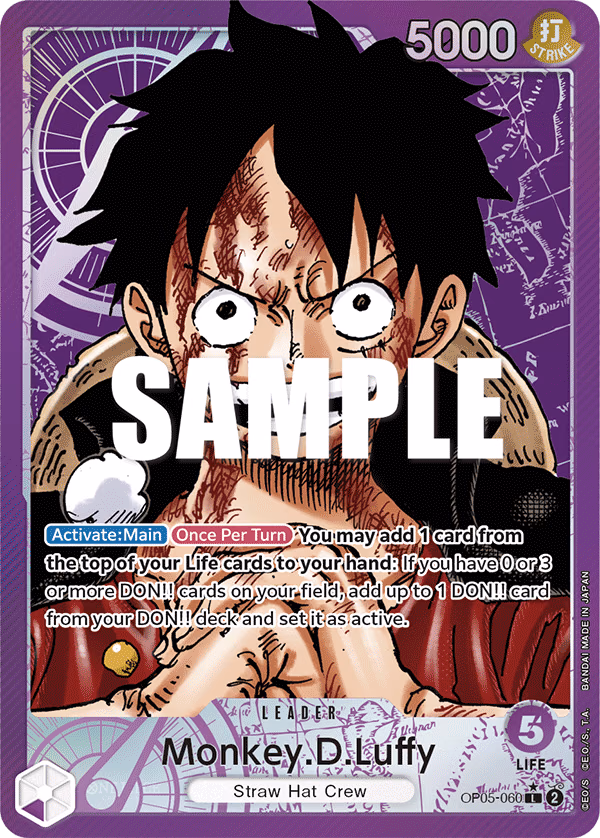Monkey.D.Luffy (Alternate Art) One Piece card (OP05-060, Awakening of the New Era)