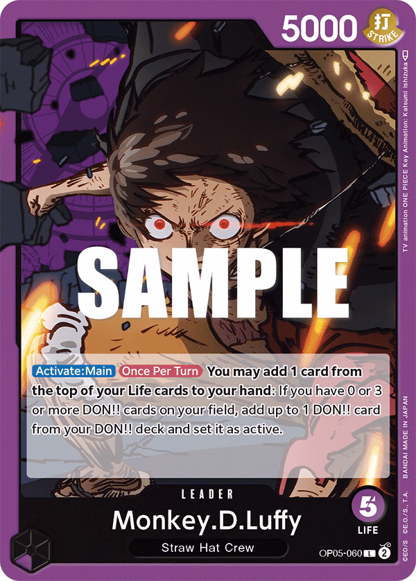Monkey.D.Luffy One Piece card (OP05-060, Awakening of the New Era)