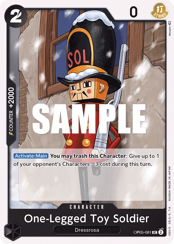 One-Legged Toy Soldier One Piece card (OP05-081, Awakening of the New Era)
