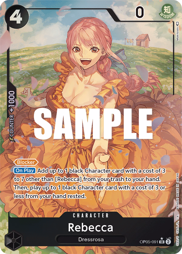 Rebecca (Alternate Art) One Piece card (OP05-091, Awakening of the New Era)